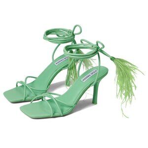 NEW Steve Madden Bryden Wrap Lace Up Heel Feather Sandals in Green Size 8